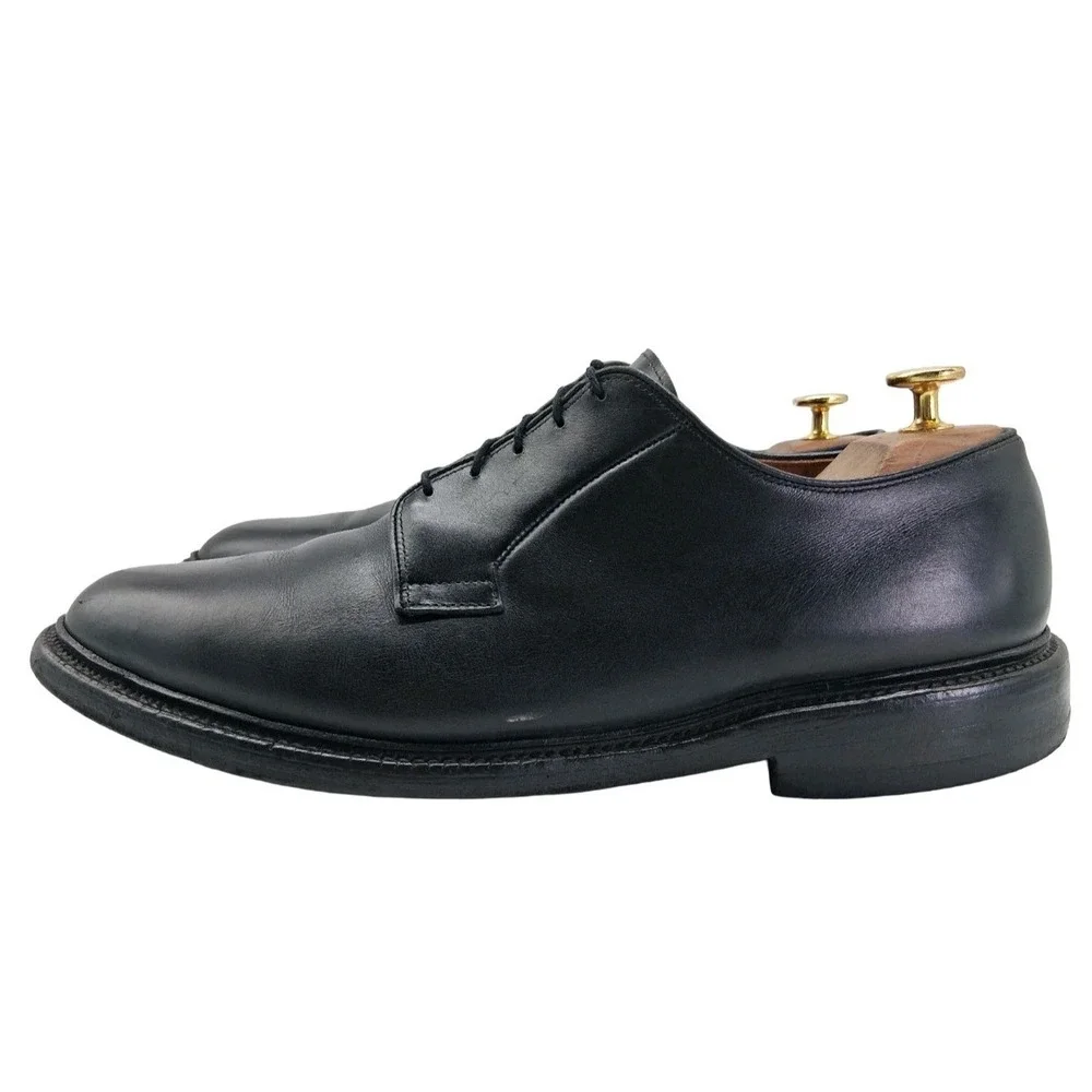 Allen Edmonds Leeds Shoes Mens Size 10.5 E Black Leather Derby Made In USA